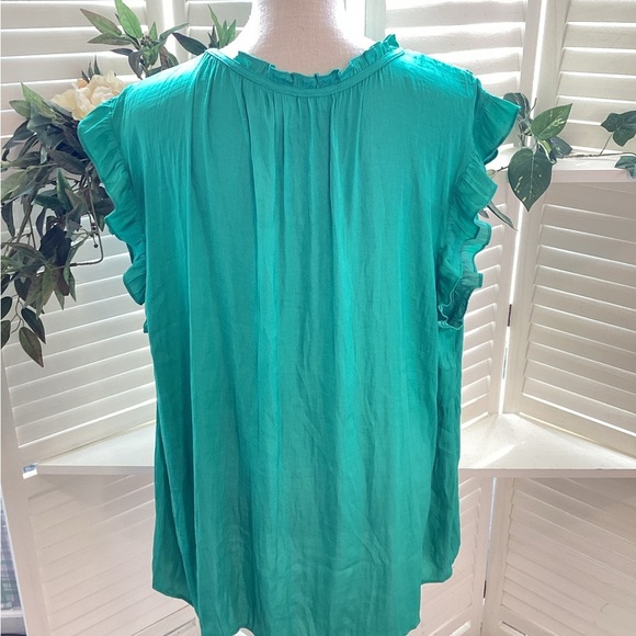 JOIE GREEN RUFFLE BLOUSE SIZE 3X 1298 - Picture 3 of 7